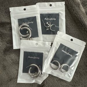 NWT silver hoop earring lot! 4 pairs of earrings!